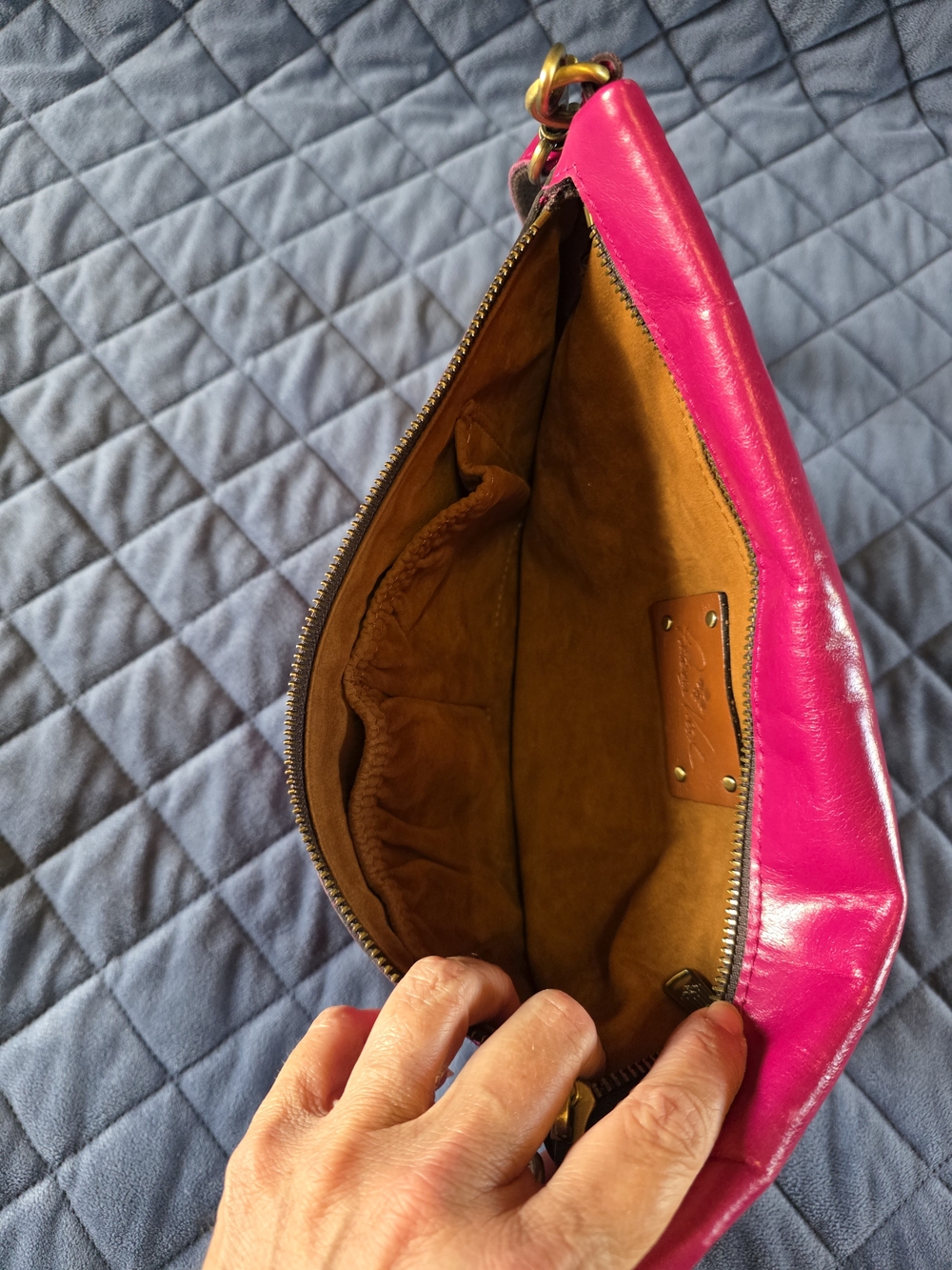 Patricia Nash Hot Pink Woven Leather Crossbody Bag - Picture 8 of 10